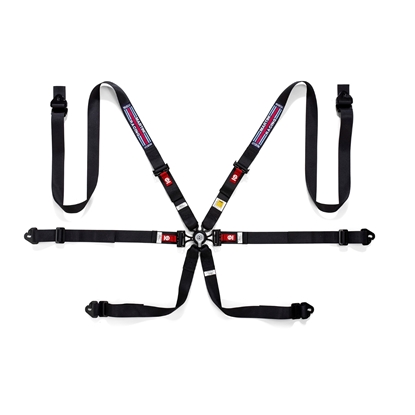 SPARCO 6 PT 2" ALUMINUM MARTINI RACING HARNESS BLACK 