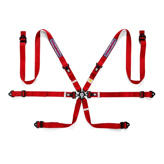 SPARCO 6 PT 2" ALUMINUM MARTINI RACING HARNESS RED