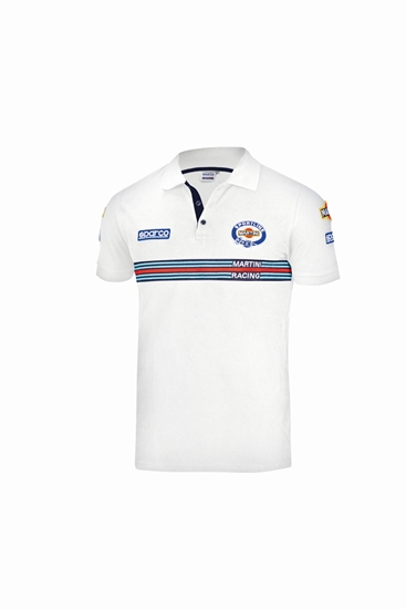 SPARCO MARTINI POLO PATCHES WHITE