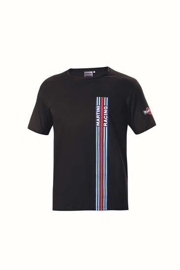 SPARCO MARTINI STRIPES T-SHIRT BLACK