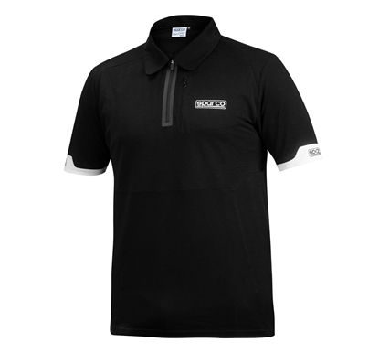 SPARCO POLO ZIP BLACK