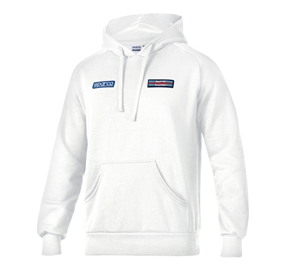 SPARCO MARTINI RACING STRIPED HOODIE WHITE