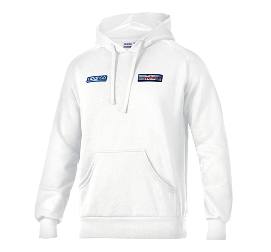 SPARCO MARTINI RACING STRIPED HOODIE WHITE