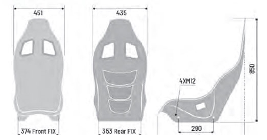 SPARCO ULTRA SEAT DIMENSIONS