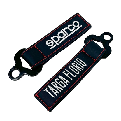 SPARCO TARGA FLORIO LEATHER KEY FOB BLACK